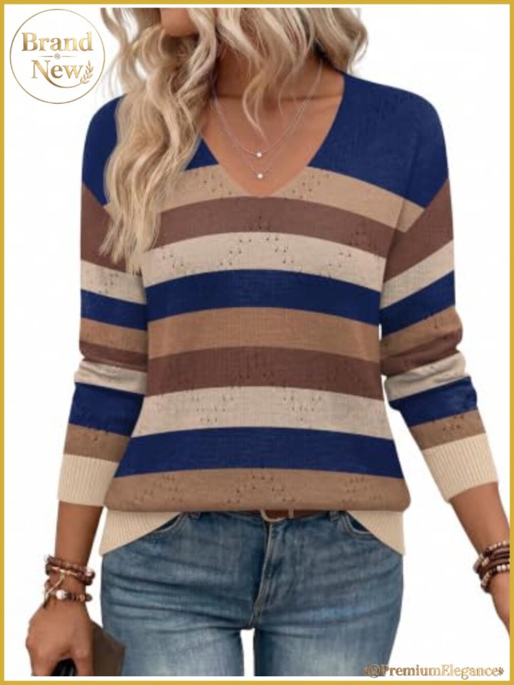 Womens Crochet V Neck Pullover Lightweight Knit Long Sleeve Off Shoulder
